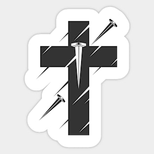 The cross of Jesus Christ pierced with nails Sticker